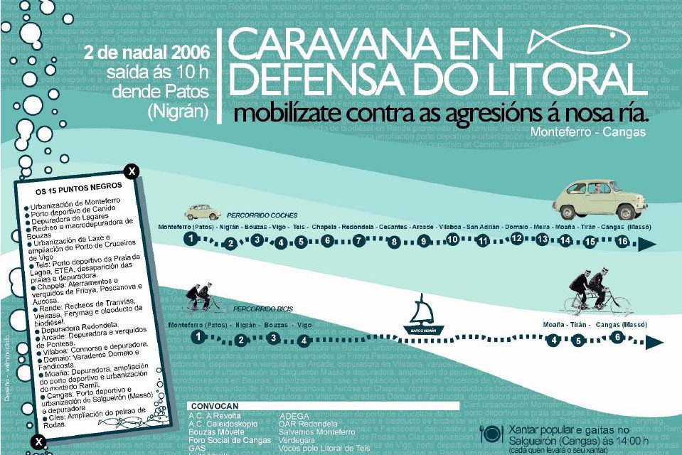 Caravana ciclista e automovilista pola defensa da Ría de Vigo