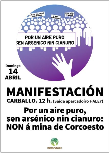 Verdegaia apoia a manifestación do día 14 contra a mina de ouro de Corcoesto en Carballo