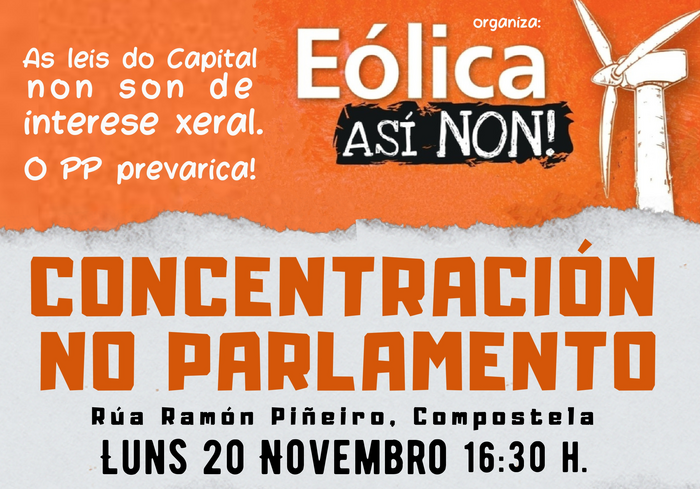 Concentración Eólica Así Non no Parlamento de Galiza